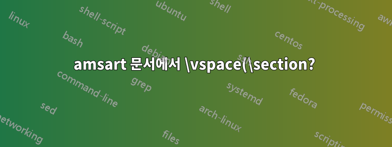 amsart 문서에서 \vspace(\section?)가 오작동합니다.