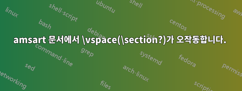 amsart 문서에서 \vspace(\section?)가 오작동합니다.