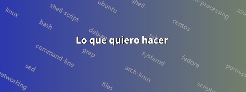 Lo que quiero hacer
