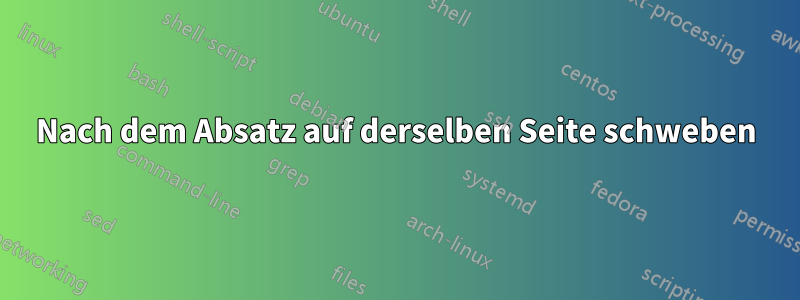 Nach dem Absatz auf derselben Seite schweben