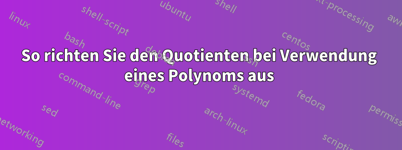 So richten Sie den Quotienten bei Verwendung eines Polynoms aus