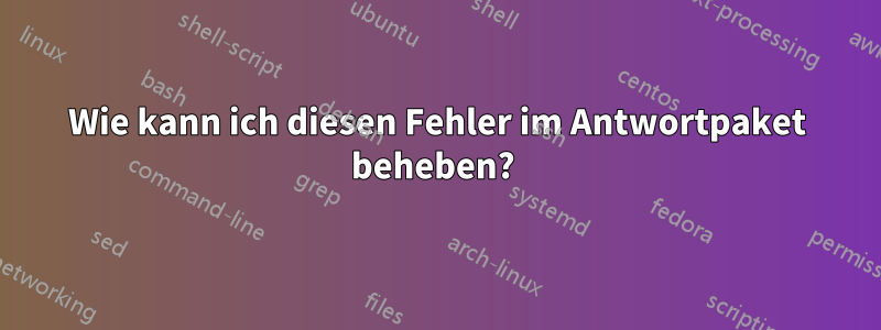Wie kann ich diesen Fehler im Antwortpaket beheben? 