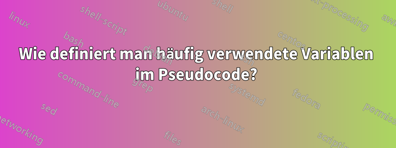 Wie definiert man häufig verwendete Variablen im Pseudocode?