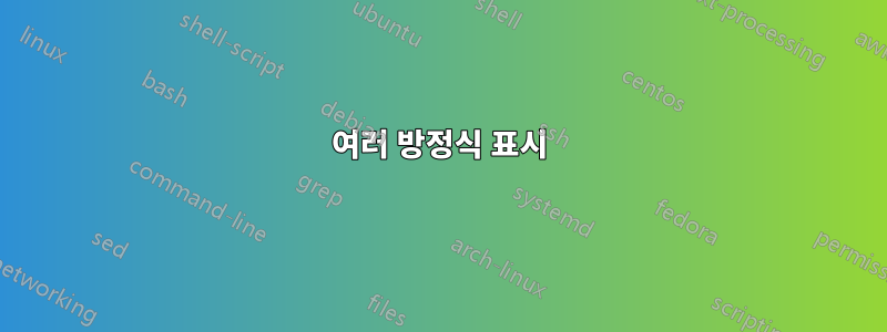 여러 방정식 표시