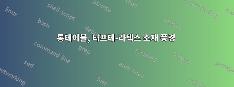 롱테이블, 터프테-라텍스 소재 풍경