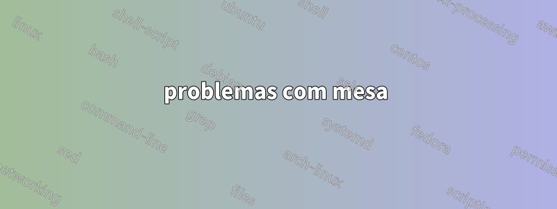 problemas com mesa