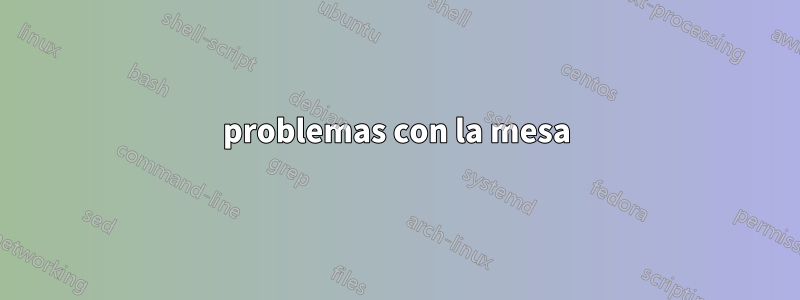 problemas con la mesa