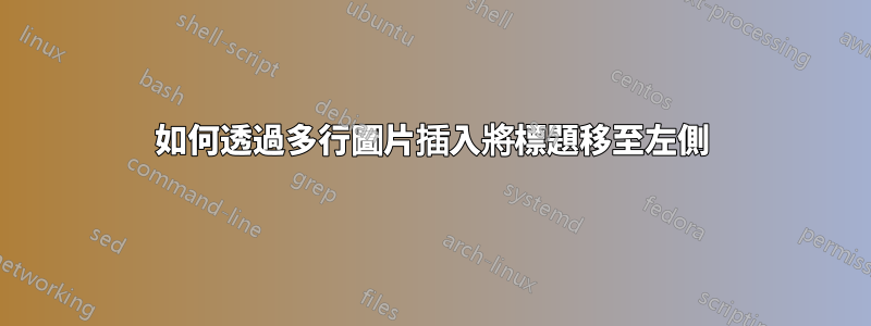 如何透過多行圖片插入將標題移至左側