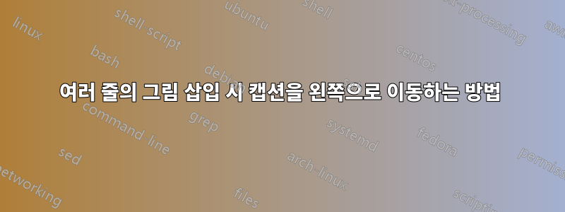 여러 줄의 그림 삽입 시 캡션을 왼쪽으로 이동하는 방법