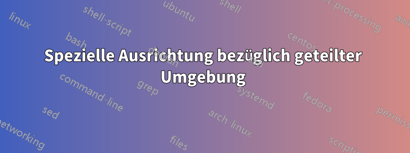 Spezielle Ausrichtung bezüglich geteilter Umgebung