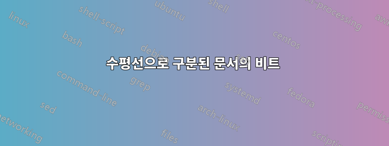 수평선으로 구분된 문서의 비트