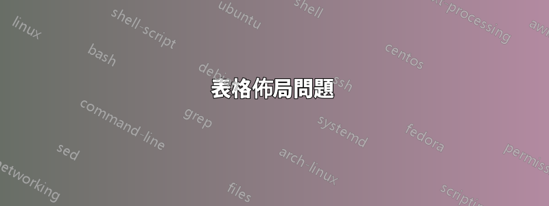 表格佈局問題