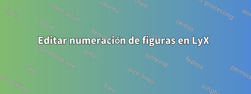 Editar numeración de figuras en LyX 