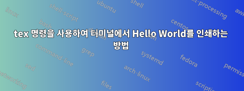 tex 명령을 사용하여 터미널에서 Hello World를 인쇄하는 방법