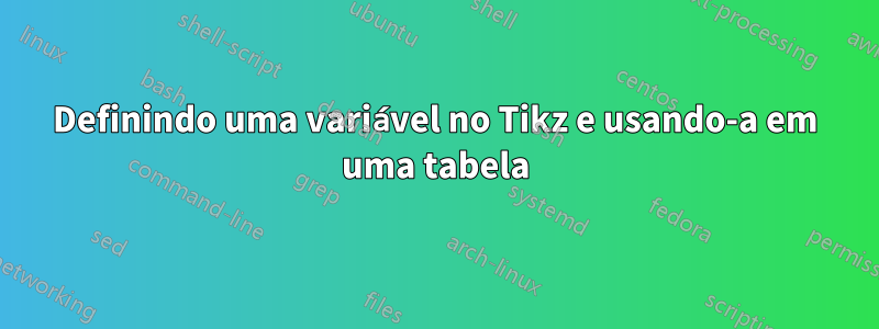 Definindo uma variável no Tikz e usando-a em uma tabela