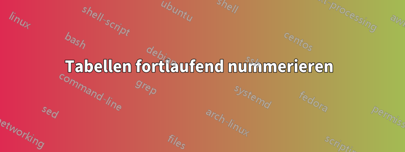 Tabellen fortlaufend nummerieren 