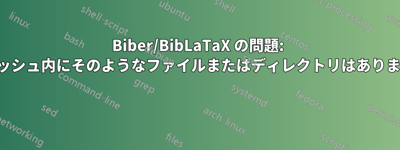 Biber/BibLaTaX の問題: キャッシュ内にそのようなファイルまたはディレクトリはありません 