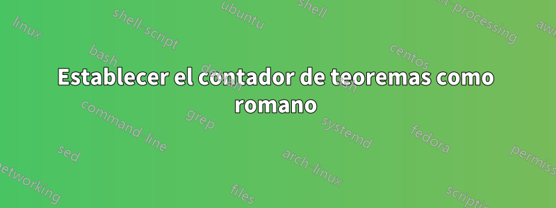 Establecer el contador de teoremas como romano