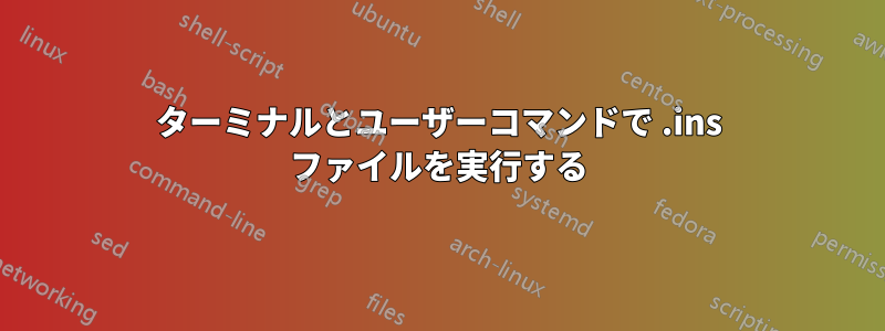 ターミナルとユーザーコマンドで .ins ファイルを実行する