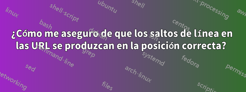 ¿Cómo me aseguro de que los saltos de línea en las URL se produzcan en la posición correcta? 