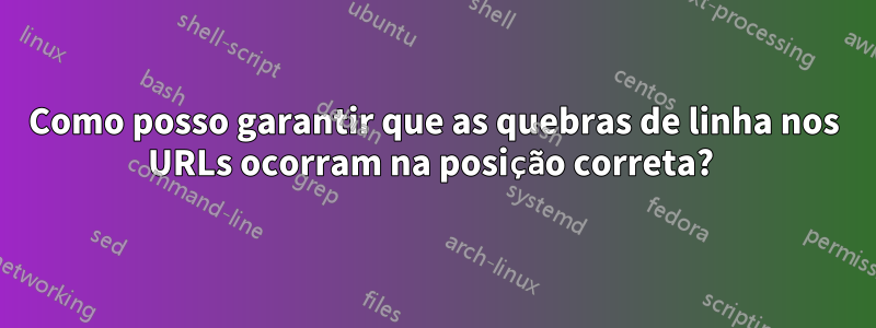 Como posso garantir que as quebras de linha nos URLs ocorram na posição correta? 