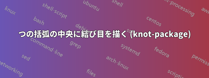 2 つの括弧の中央に結び目を描く (knot-package)