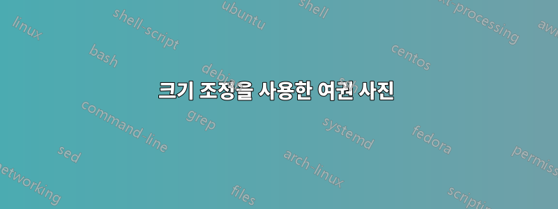 크기 조정을 사용한 여권 사진