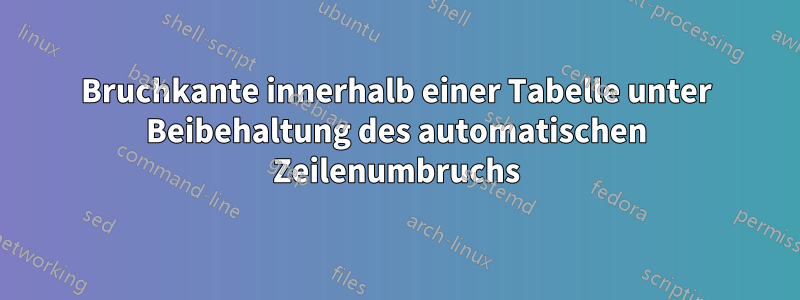 Bruchkante innerhalb einer Tabelle unter Beibehaltung des automatischen Zeilenumbruchs