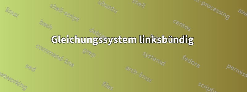 Gleichungssystem linksbündig