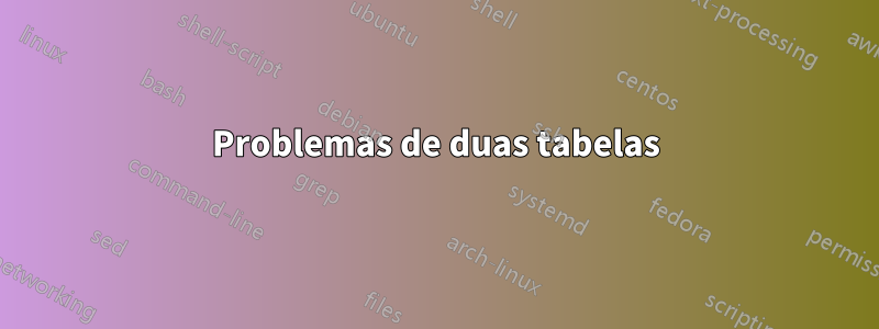 Problemas de duas tabelas