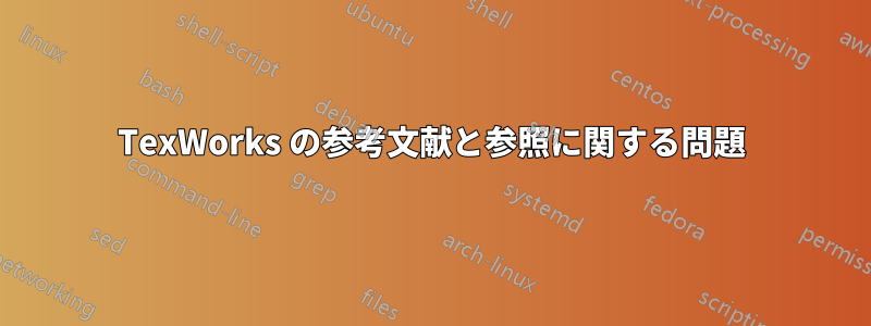 TexWorks の参考文献と参照に関する問題