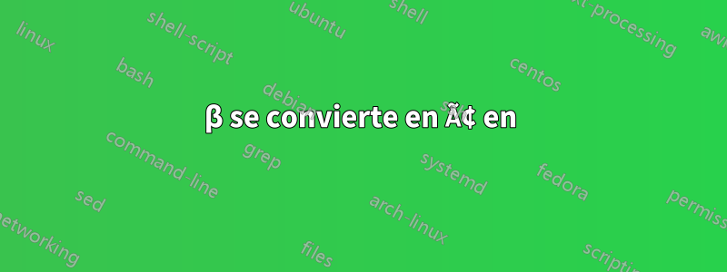 β se convierte en Ã¢ en