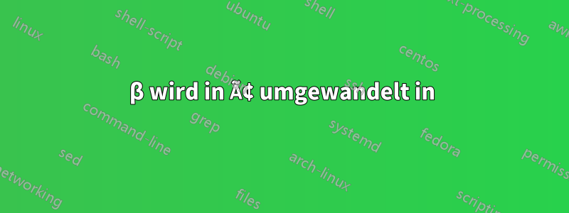 β wird in Ã¢ umgewandelt in