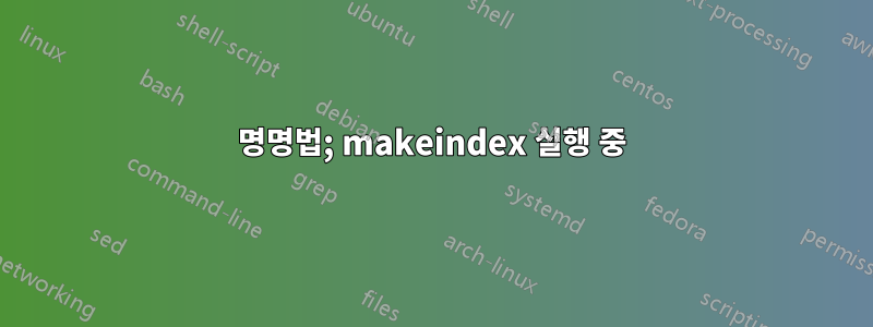 명명법; makeindex 실행 중