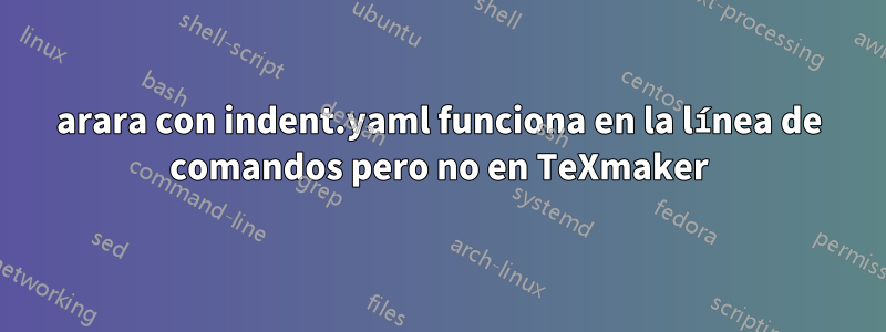 arara con indent.yaml funciona en la línea de comandos pero no en TeXmaker