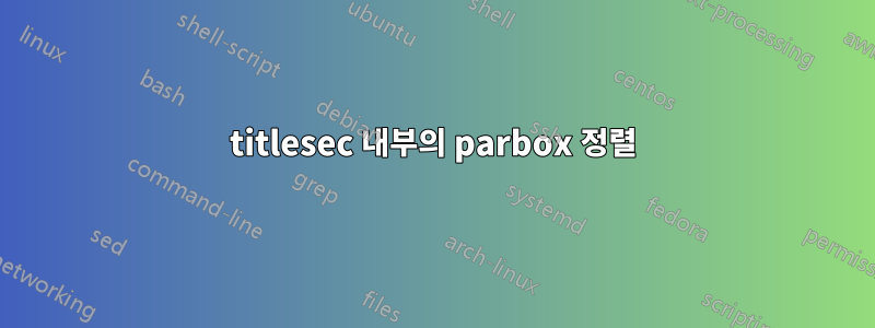 titlesec 내부의 parbox 정렬