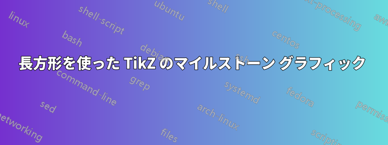 長方形を使った TikZ のマイルストーン グラフィック