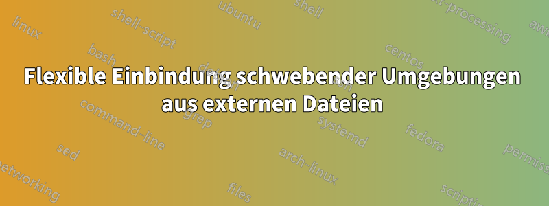 Flexible Einbindung schwebender Umgebungen aus externen Dateien