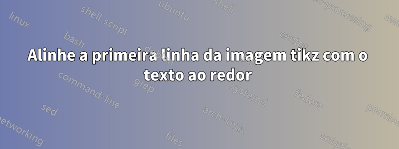 Alinhe a primeira linha da imagem tikz com o texto ao redor