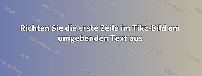 Richten Sie die erste Zeile im Tikz-Bild am umgebenden Text aus