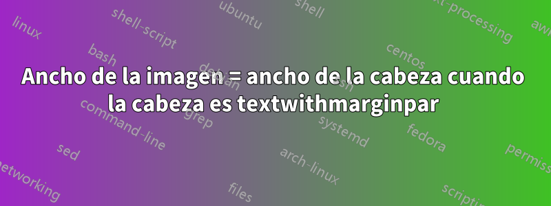 Ancho de la imagen = ancho de la cabeza cuando la cabeza es textwithmarginpar