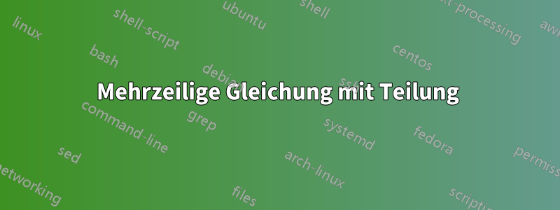 Mehrzeilige Gleichung mit Teilung