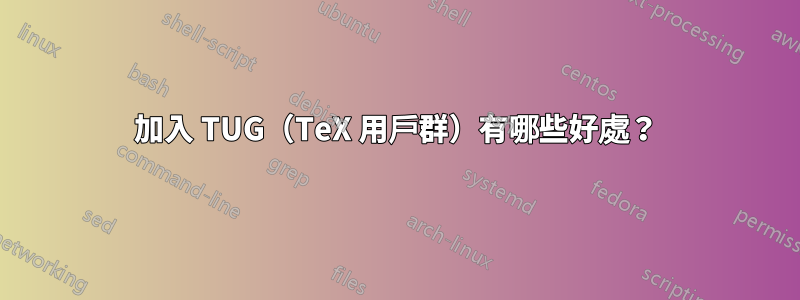 加入 TUG（TeX 用戶群）有哪些好處？