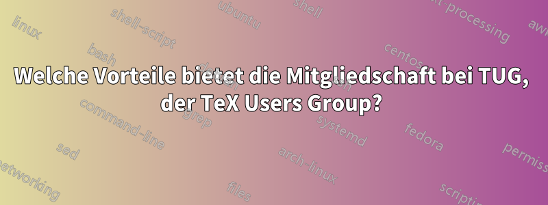 Welche Vorteile bietet die Mitgliedschaft bei TUG, der TeX Users Group?