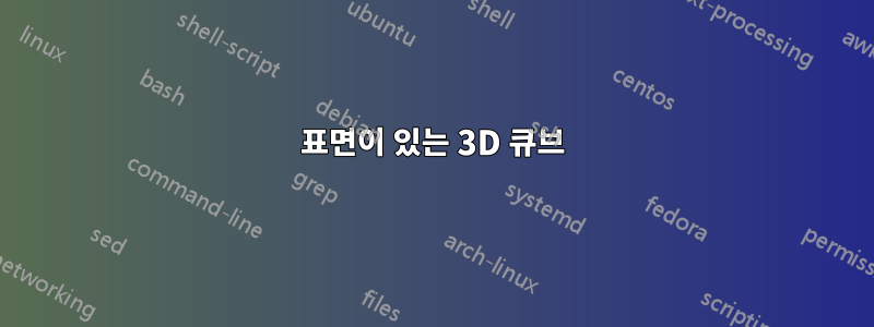 표면이 있는 3D 큐브