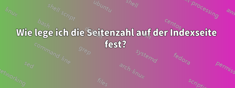 Wie lege ich die Seitenzahl auf der Indexseite fest? 