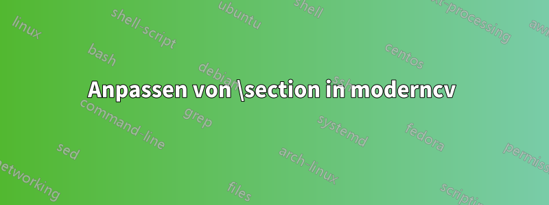 Anpassen von \section in moderncv