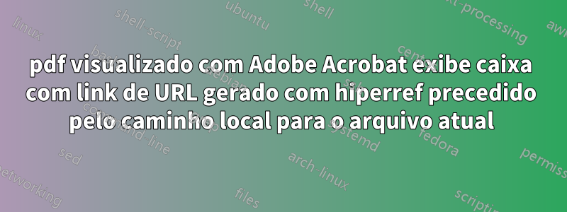 pdf visualizado com Adobe Acrobat exibe caixa com link de URL gerado com hiperref precedido pelo caminho local para o arquivo atual