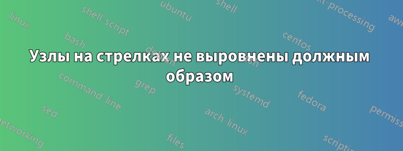 Узлы на стрелках не выровнены должным образом