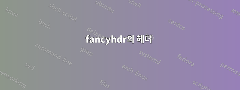 fancyhdr의 헤더